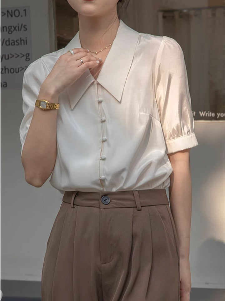 V-neck Puff Sleeve Top