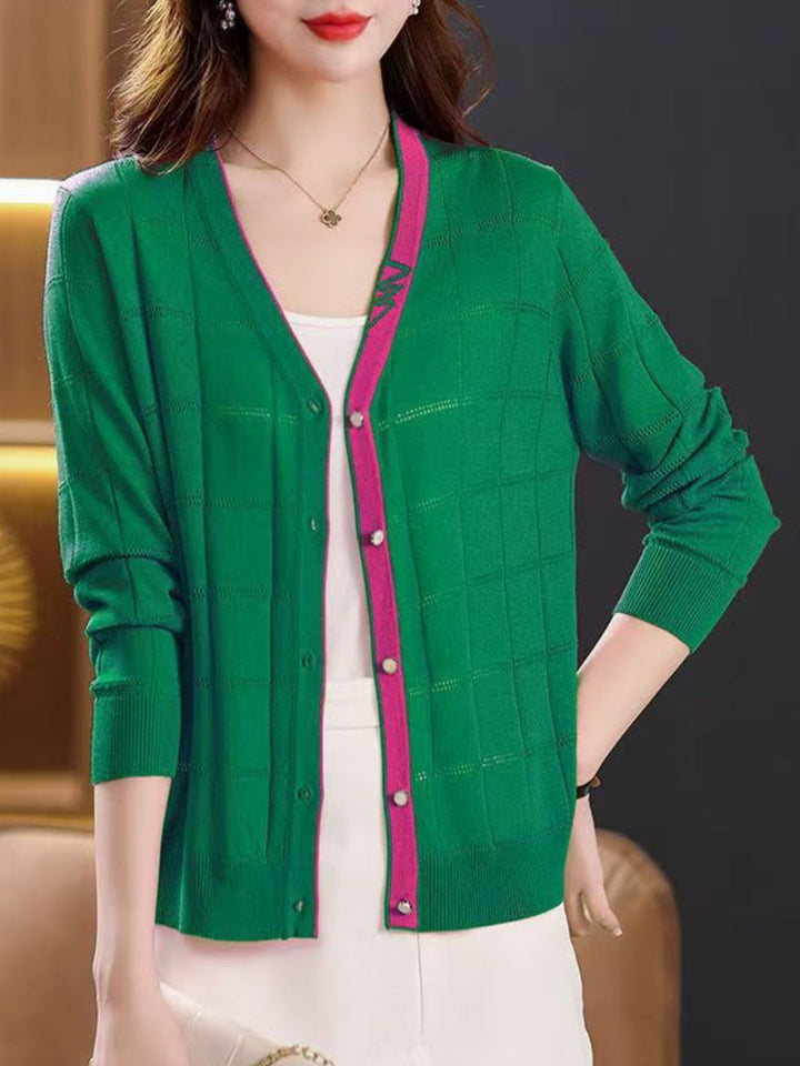 Retro Loose V-Neck Thin Cardigan