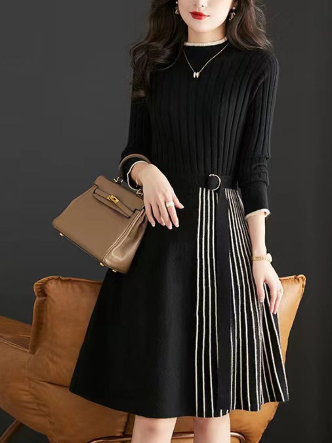 Knitted Pleated Dress