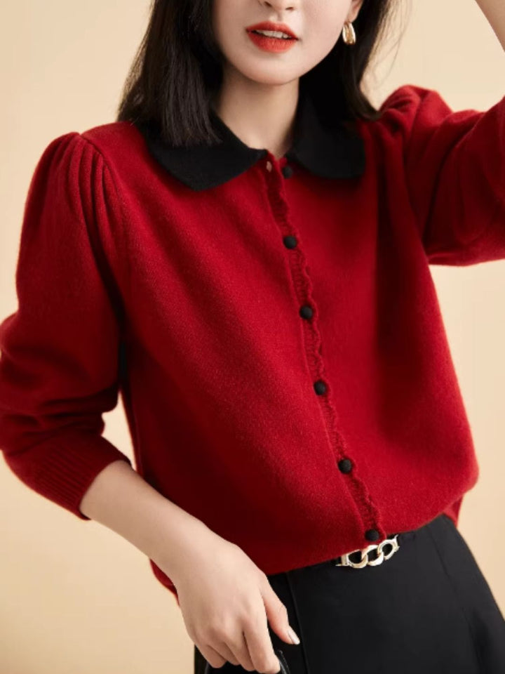 Classic Lapel Knit Cardigan