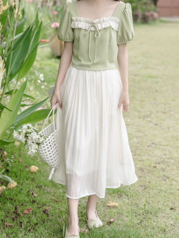 High Waist A-line Skirt