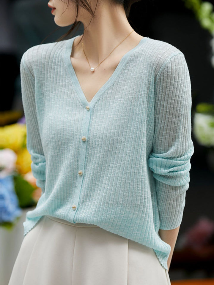 V-Neck Loose Cool Knit Top