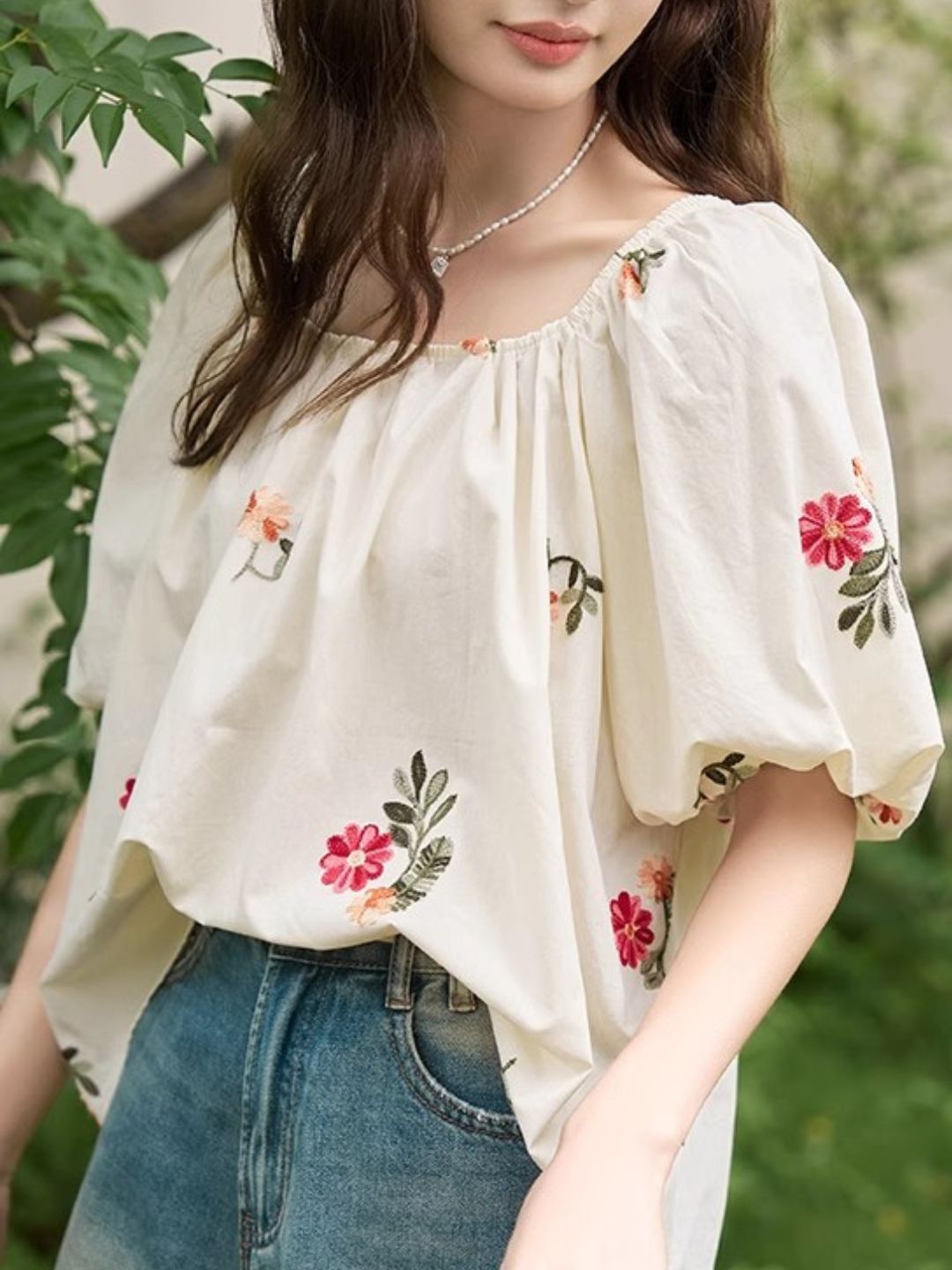 Floral Embroidered Shirt