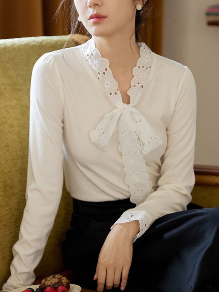 Lace-Up Long-Sleeved Top