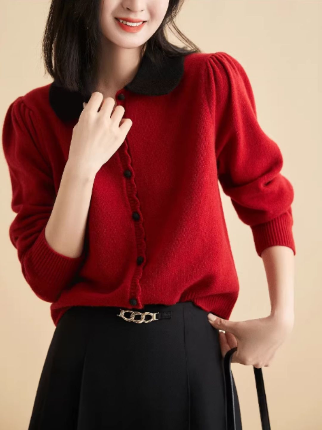 Classic Lapel Knit Cardigan