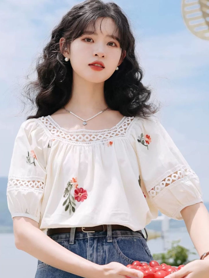 One Shoulder Loose Short Sleeve