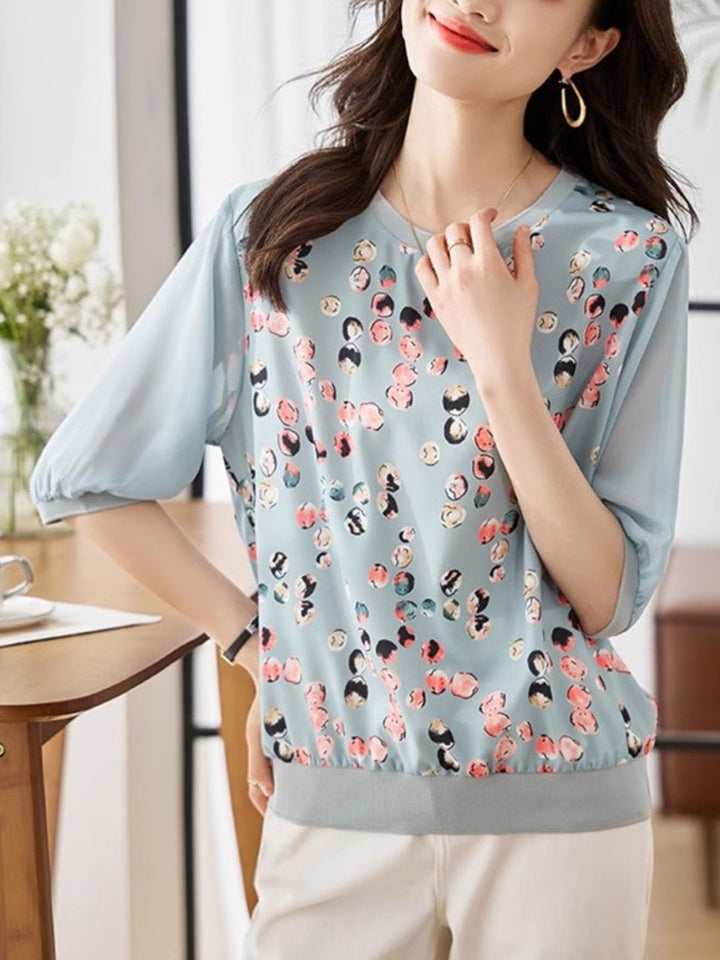 Crew Neck Printed Top