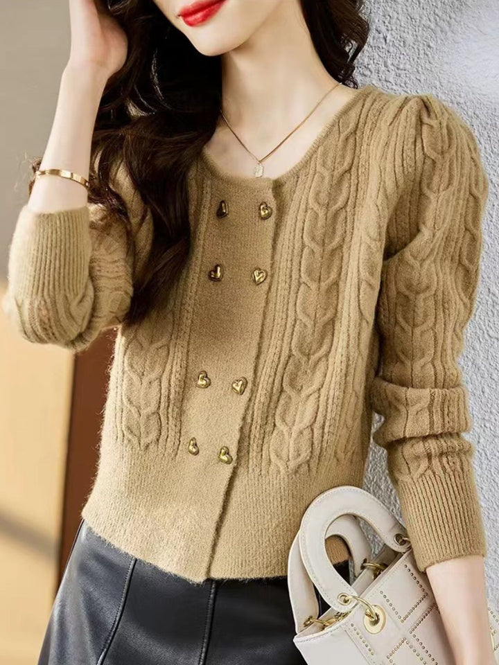 Double Breasted Knit Cardigan