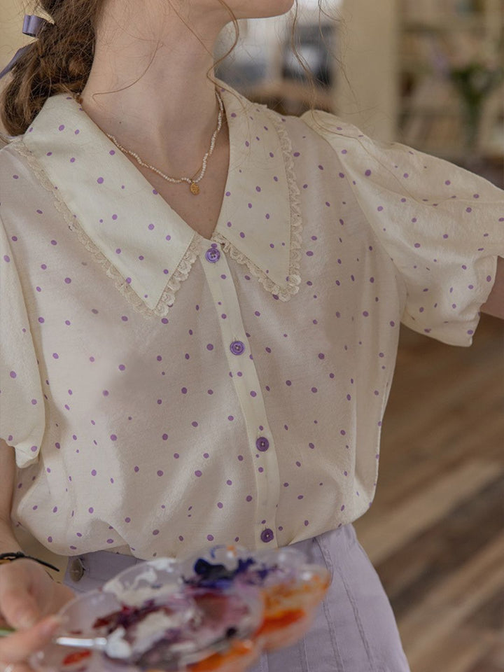 Purple Polka Dot Shirt