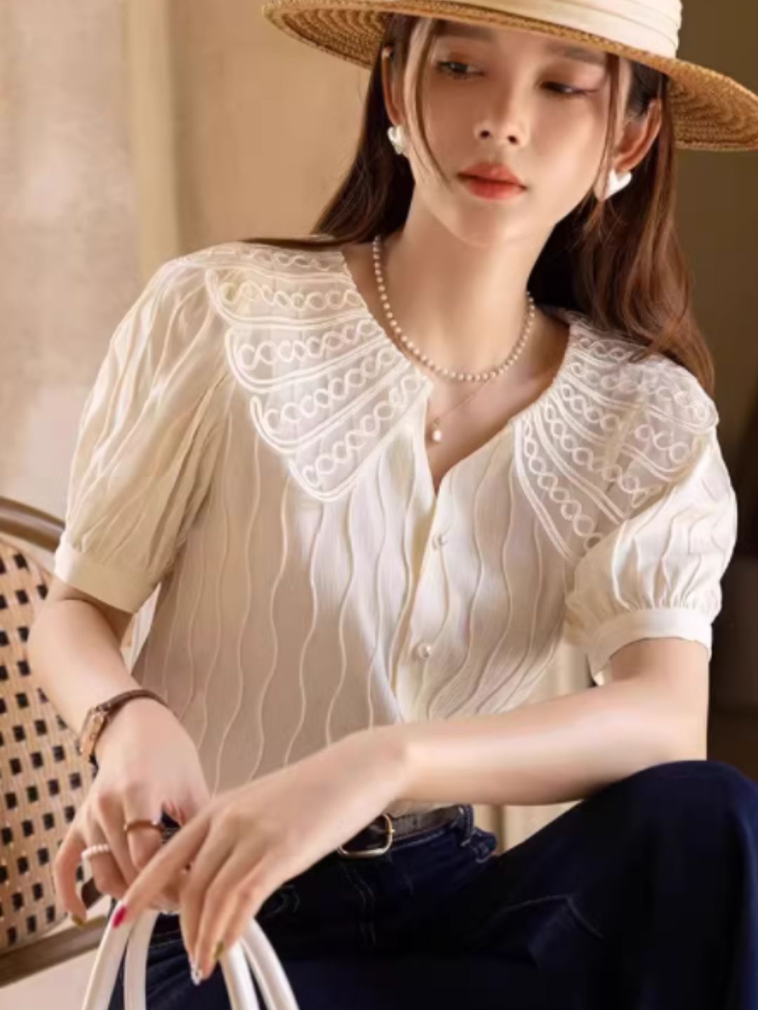 Retro Doll collar chiffon Blouse