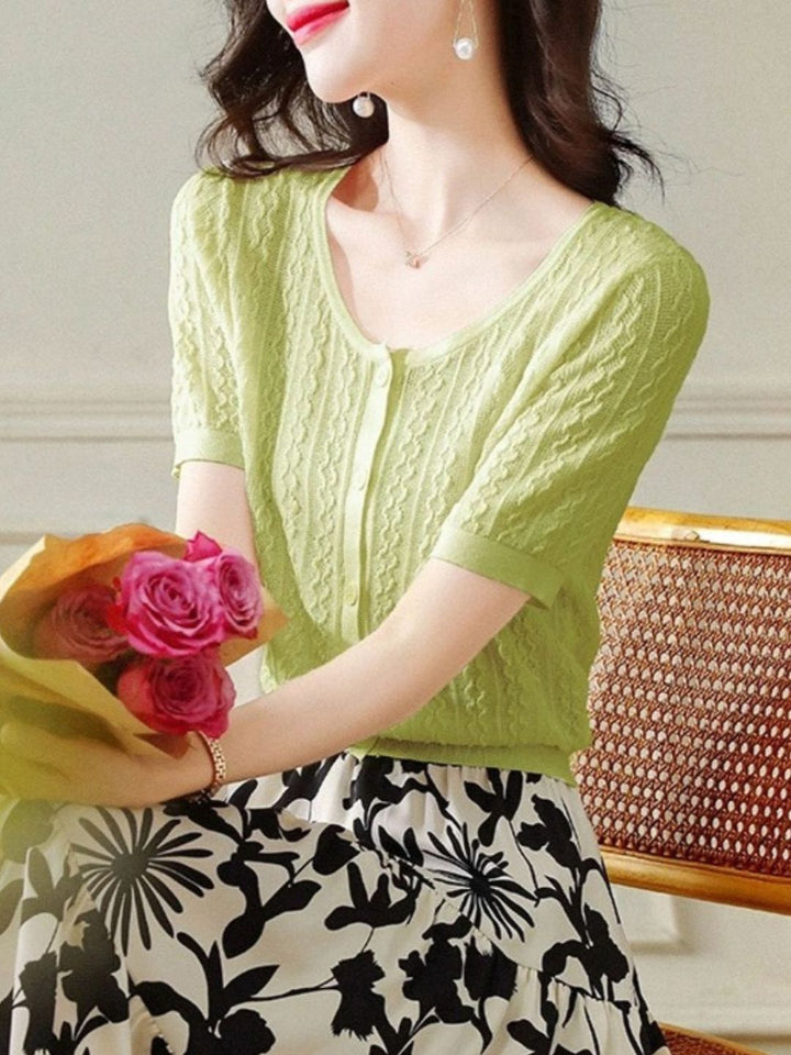 Button-down Cardigan Slim Fit Knitted