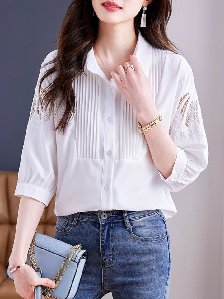 Lapel Chiffon Shirt