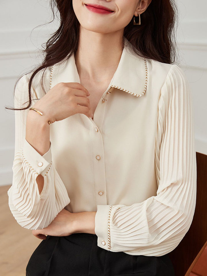 Elegant Puff Sleeve Lapel Shirt