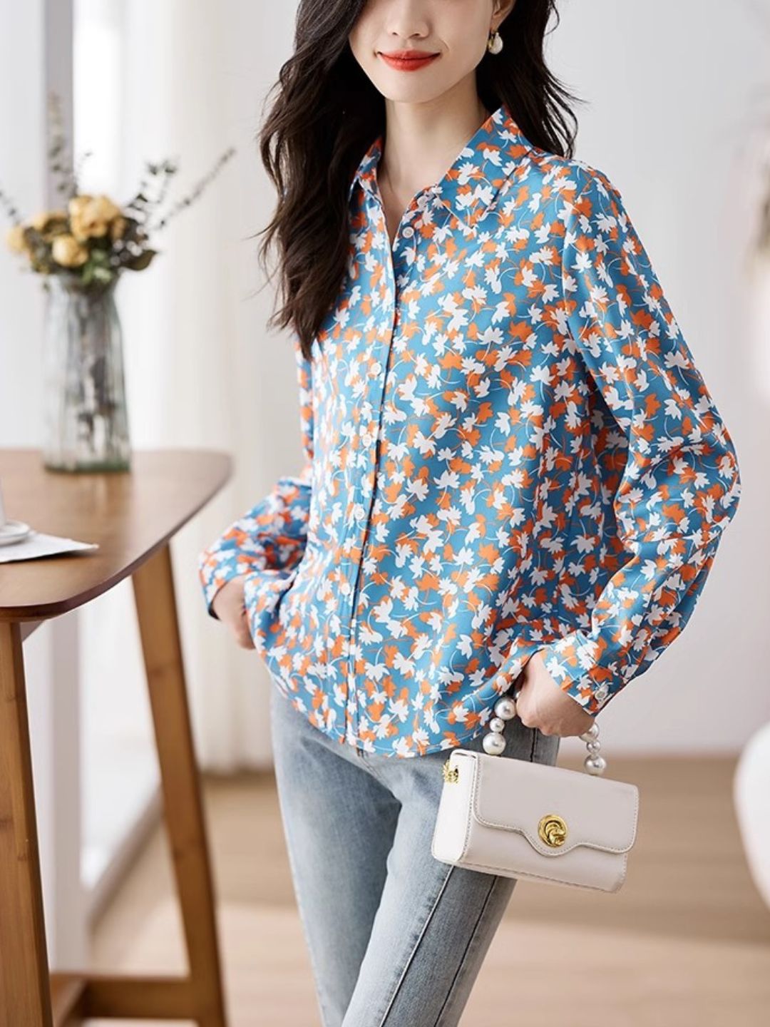 Vintage Maple Leaf Print Shirt