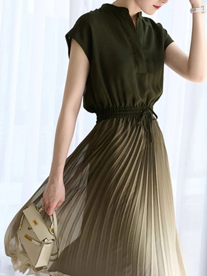 Flowy Gradient Elastic Waist Dress