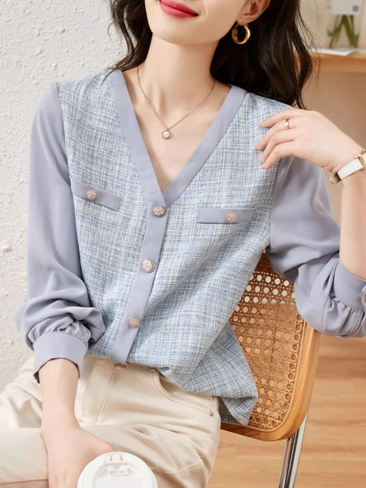 Slim Fit Long Sleeve Chiffon Shirt