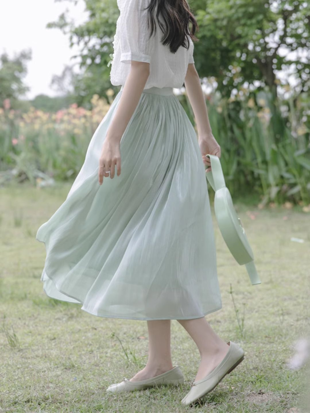 High Waist A-line Skirt