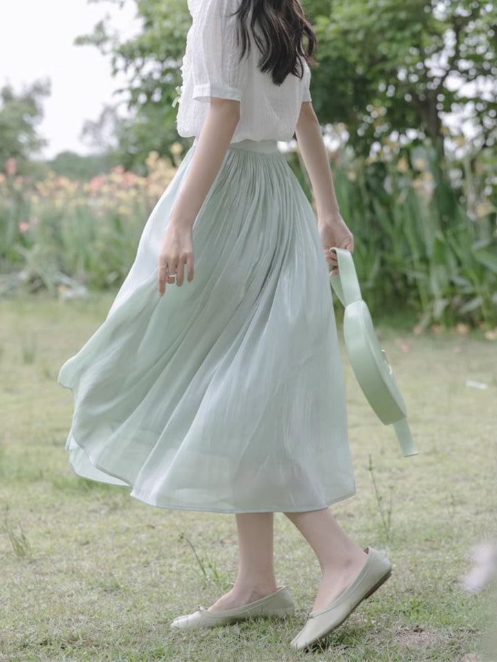 High Waist A-line Skirt