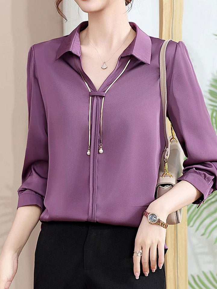 Elegant V-Neck Satin TOP