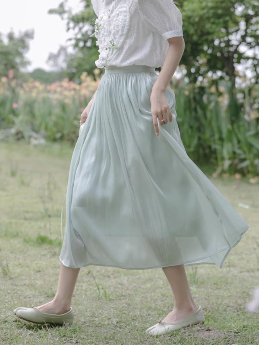 High Waist A-line Skirt