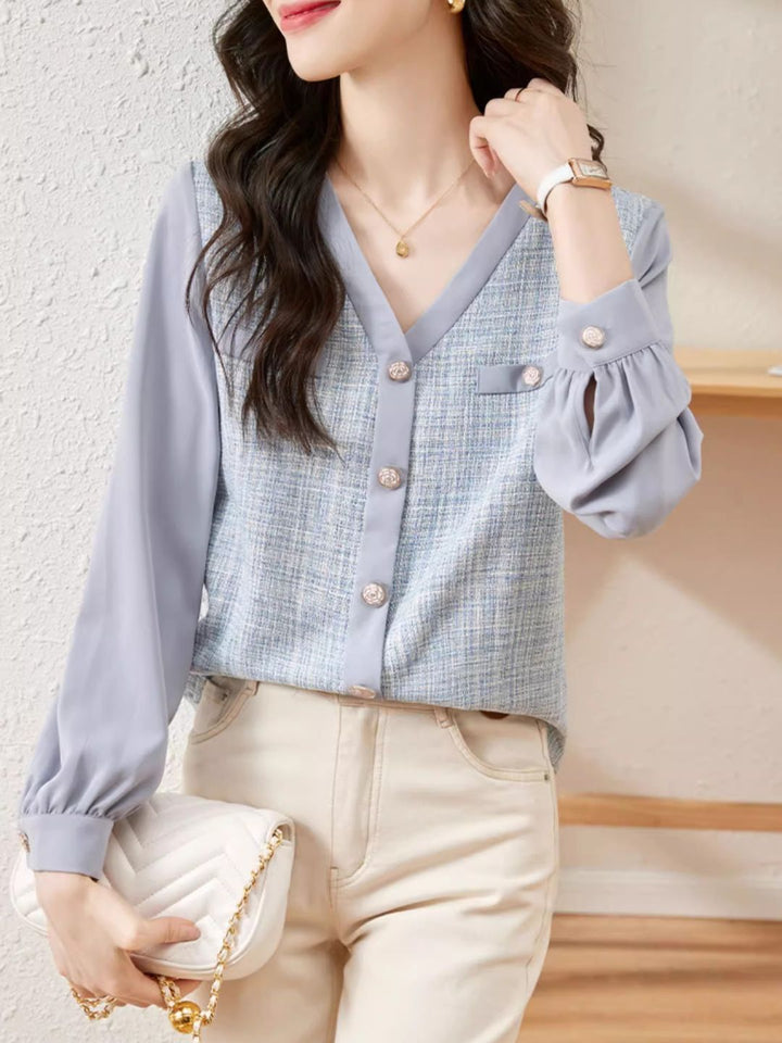 Slim Fit Long Sleeve Chiffon Shirt