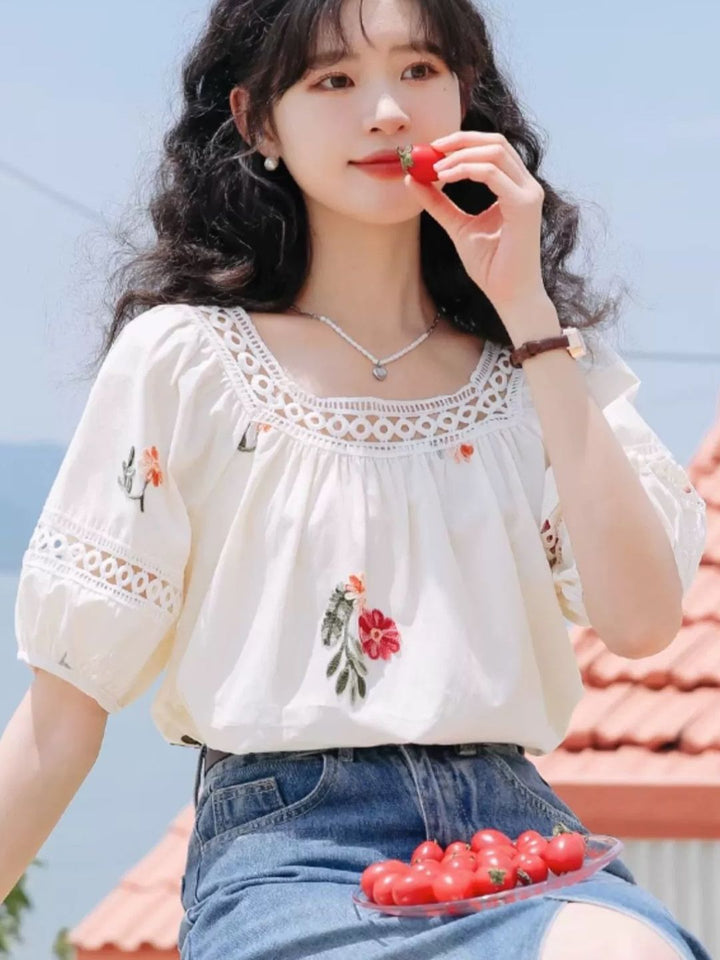 One Shoulder Loose Short Sleeve