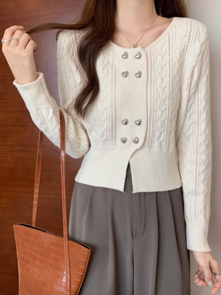 Double Breasted Knit Cardigan