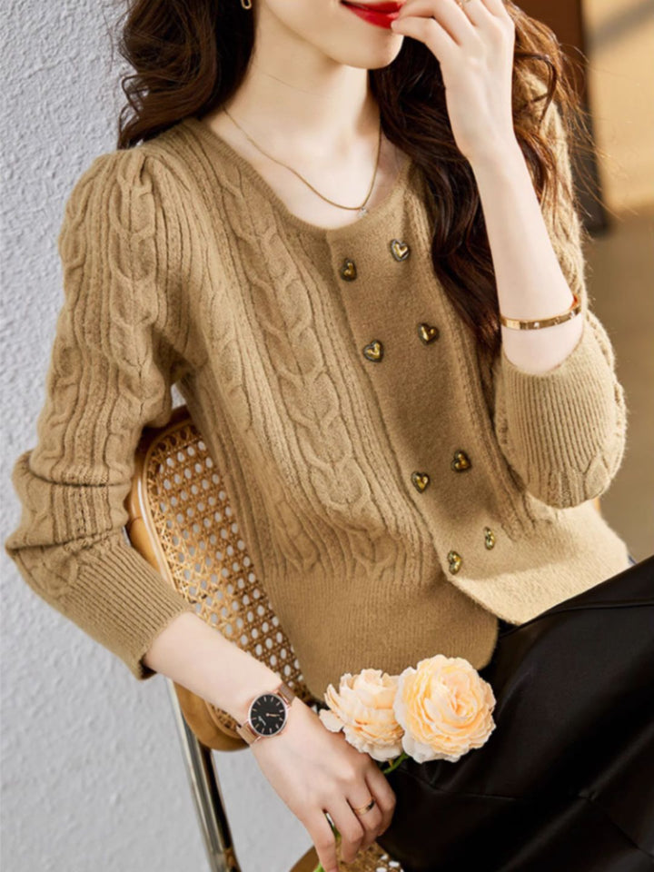 Double Breasted Knit Cardigan