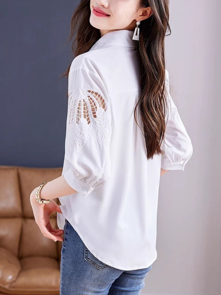 Lapel Chiffon Shirt