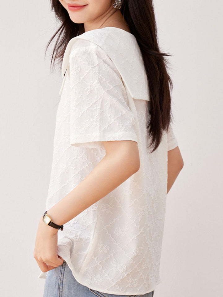 Loose Jacquard Chiffon Top