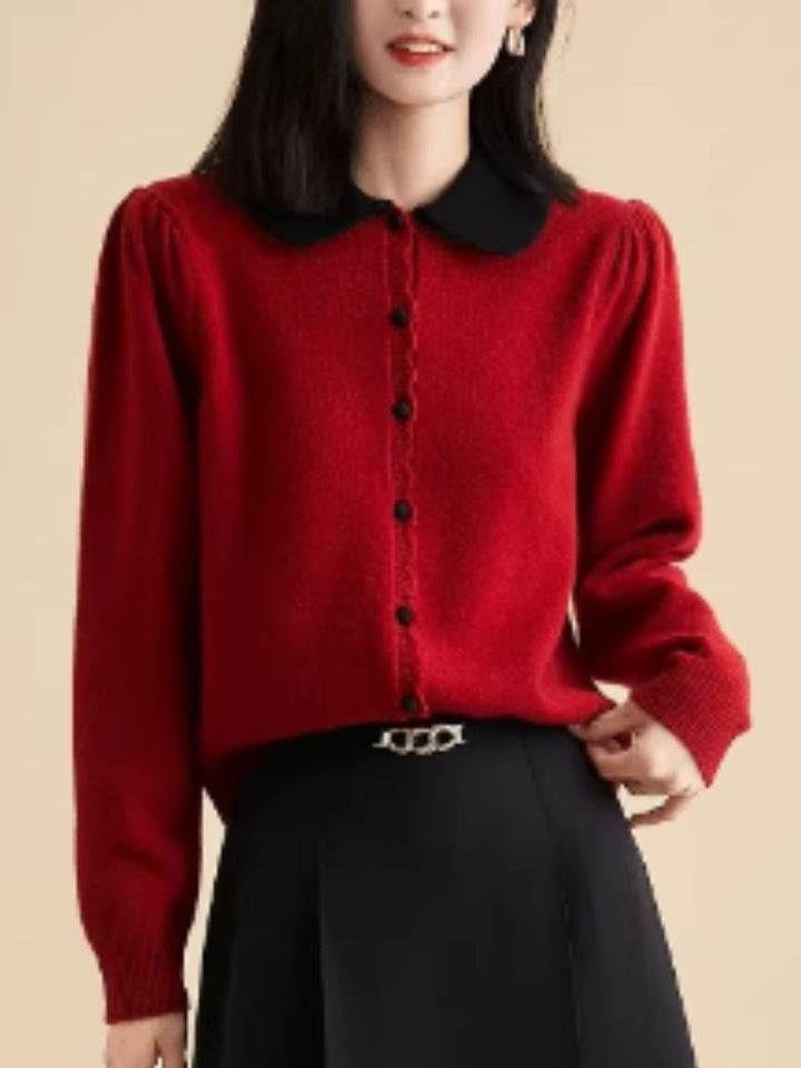 Classic Lapel Knit Cardigan