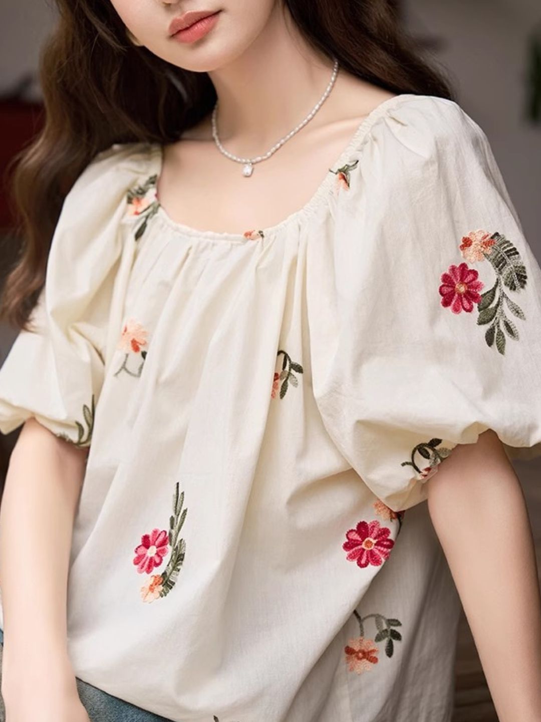 Floral Embroidered Shirt