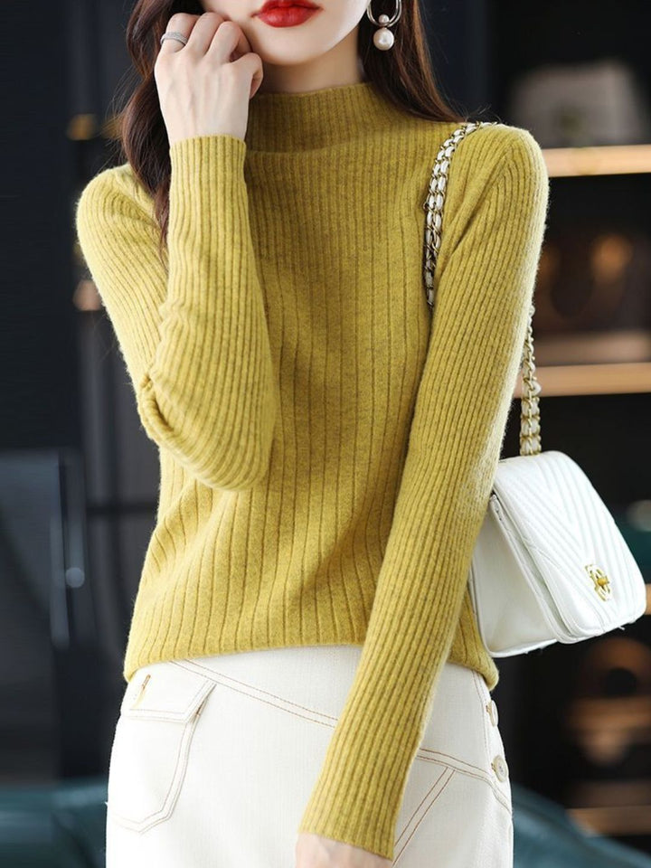 Classic Turtleneck Solid Color Knitted Sweater