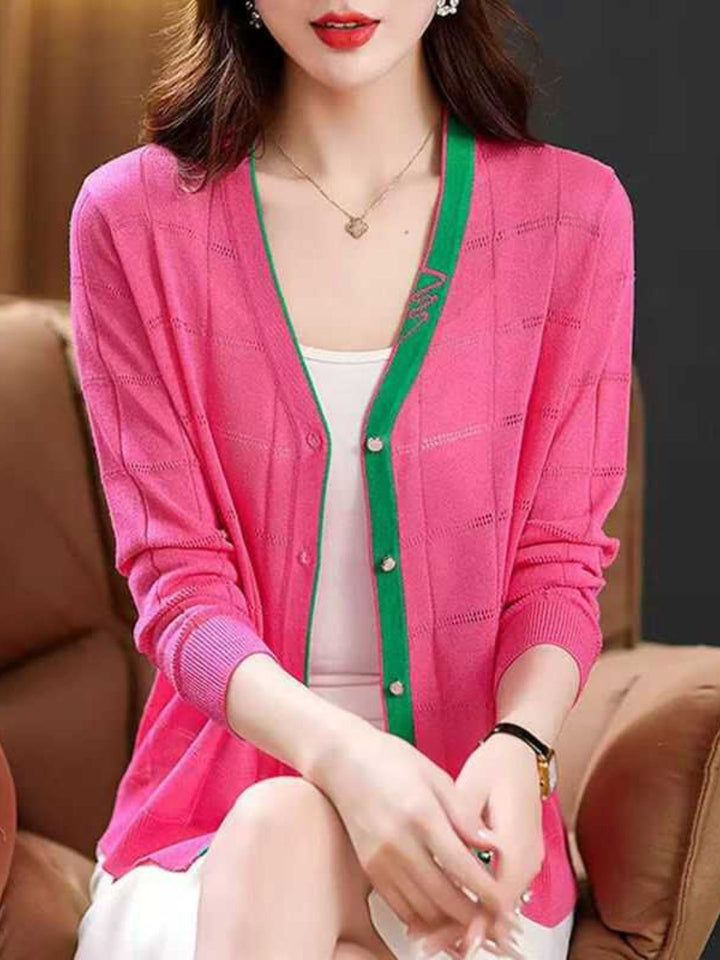 Retro Loose V-Neck Thin Cardigan