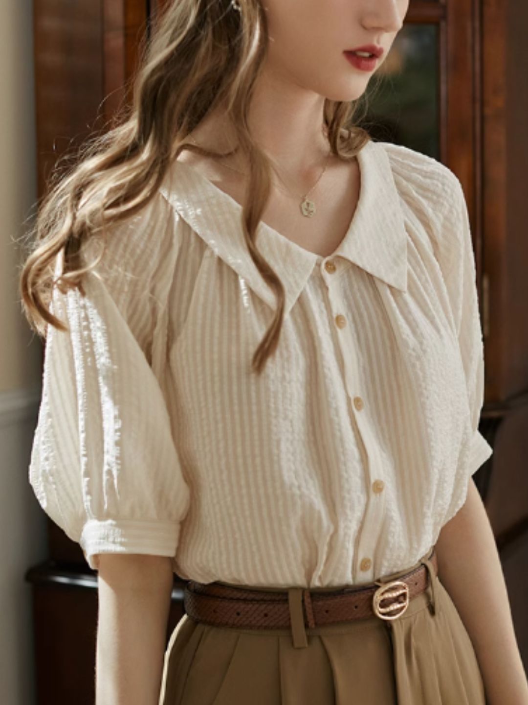 Textured Short-sleeved Shirt