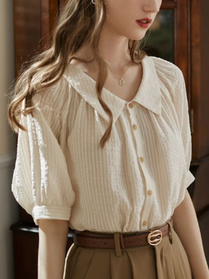 Textured Short-sleeved Shirt