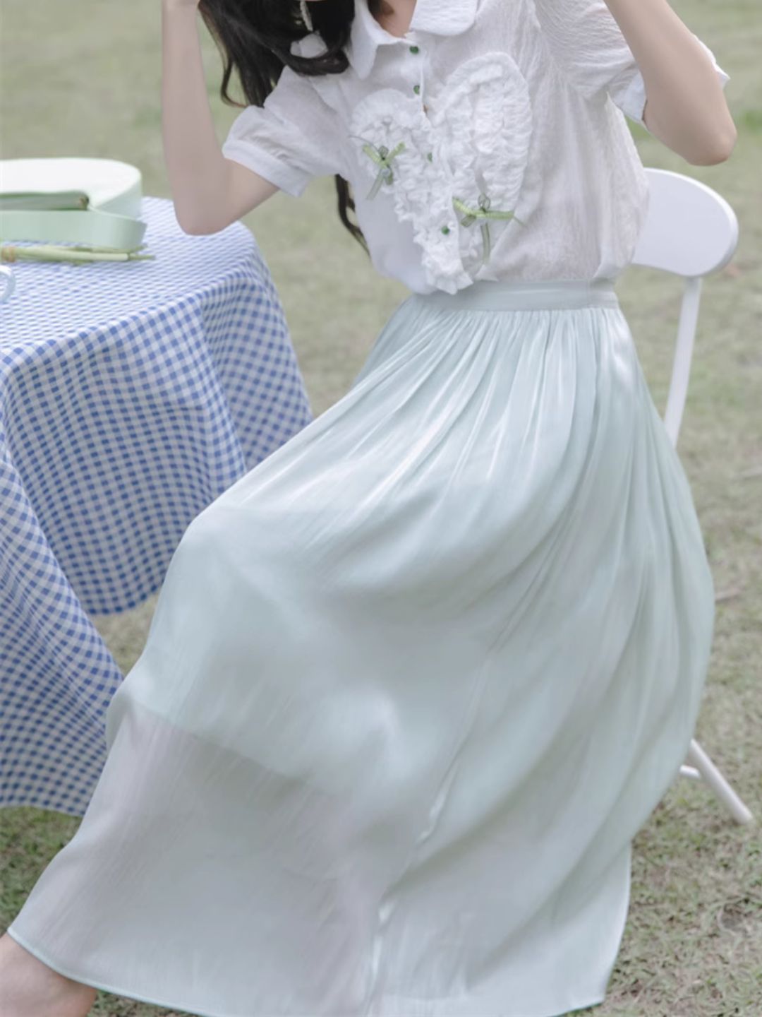 High Waist A-line Skirt