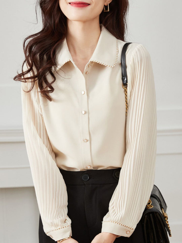 Elegant Puff Sleeve Lapel Shirt
