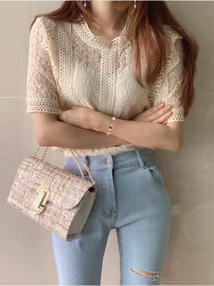 Lace Short Sleeve Shirt