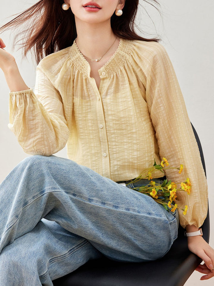 Elegant Loose Puff Sleeve Top