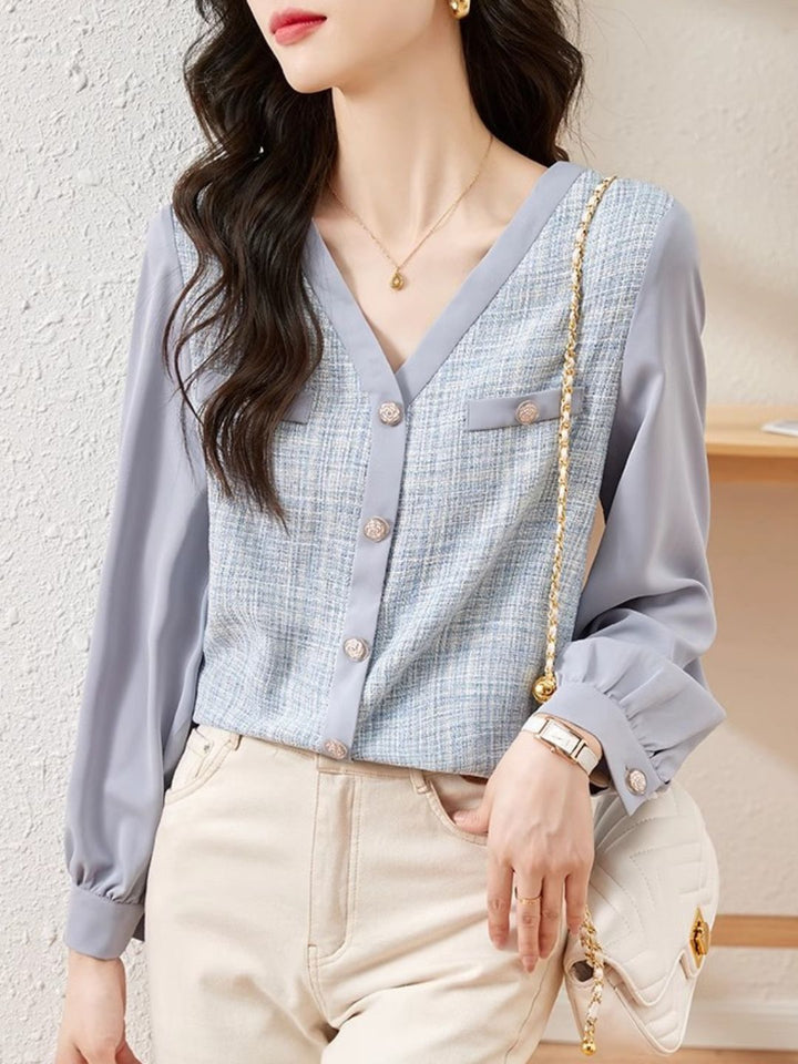 Slim Fit Long Sleeve Chiffon Shirt