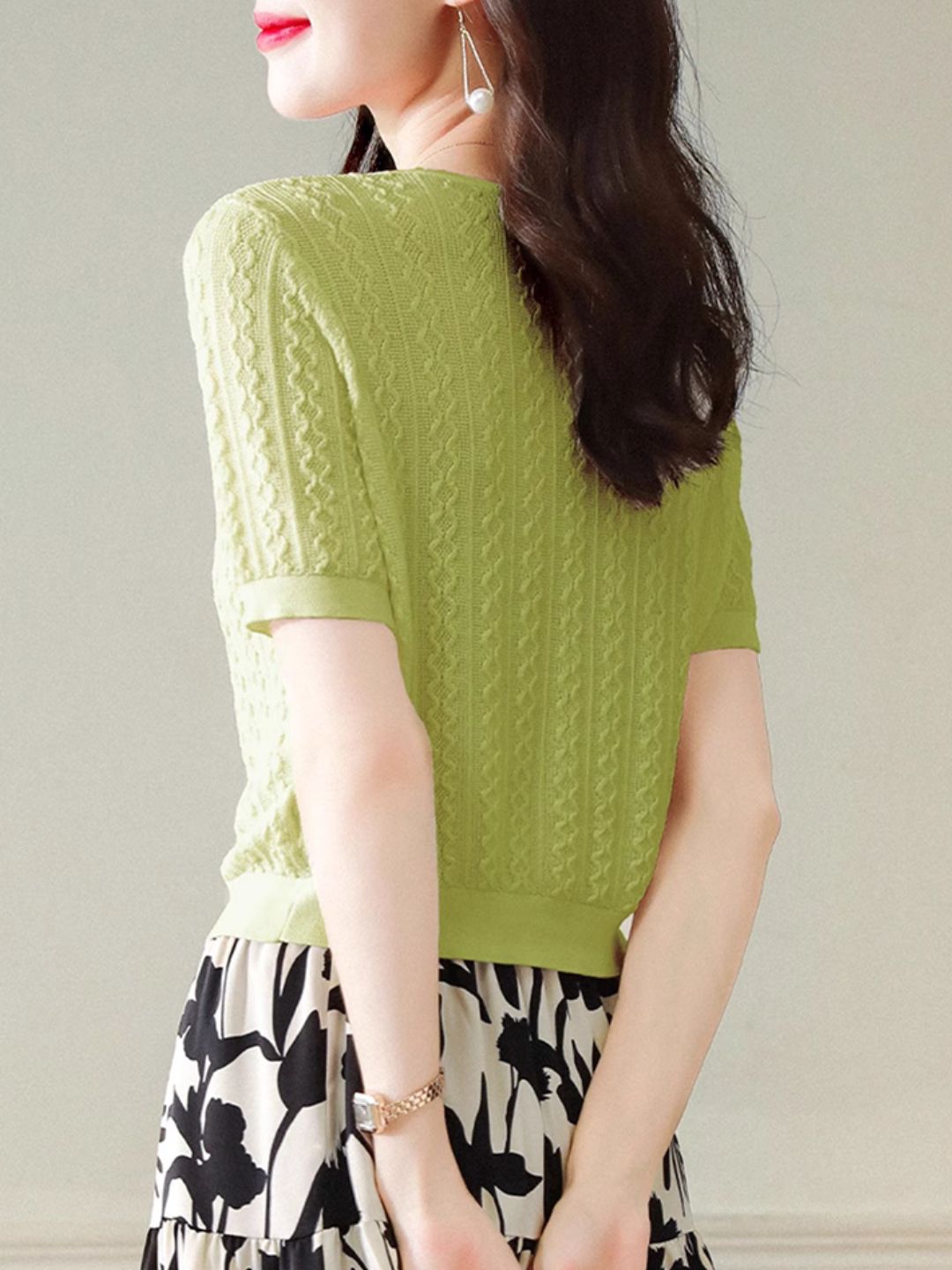 Button-down Cardigan Slim Fit Knitted - Purple