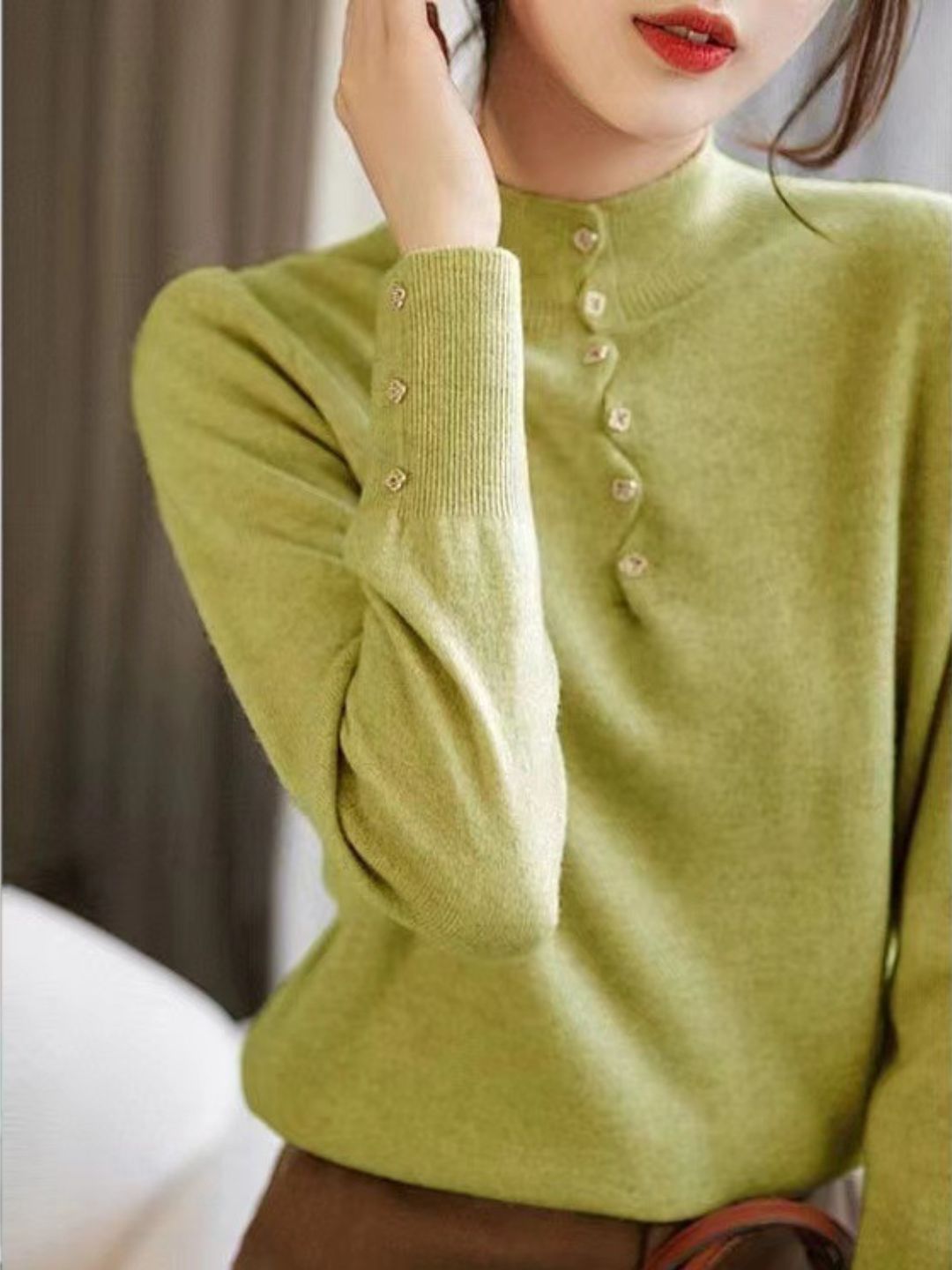 Classic Stylish Mock Neck Top