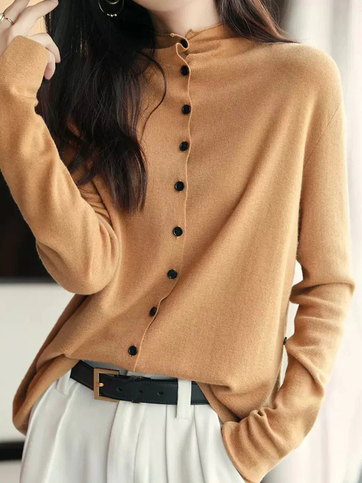 Classic Crew Neck Knitted Cardigan