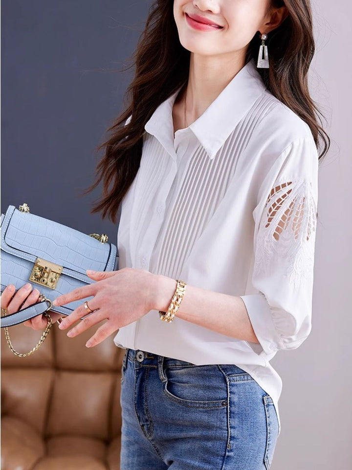 Lapel Chiffon Shirt