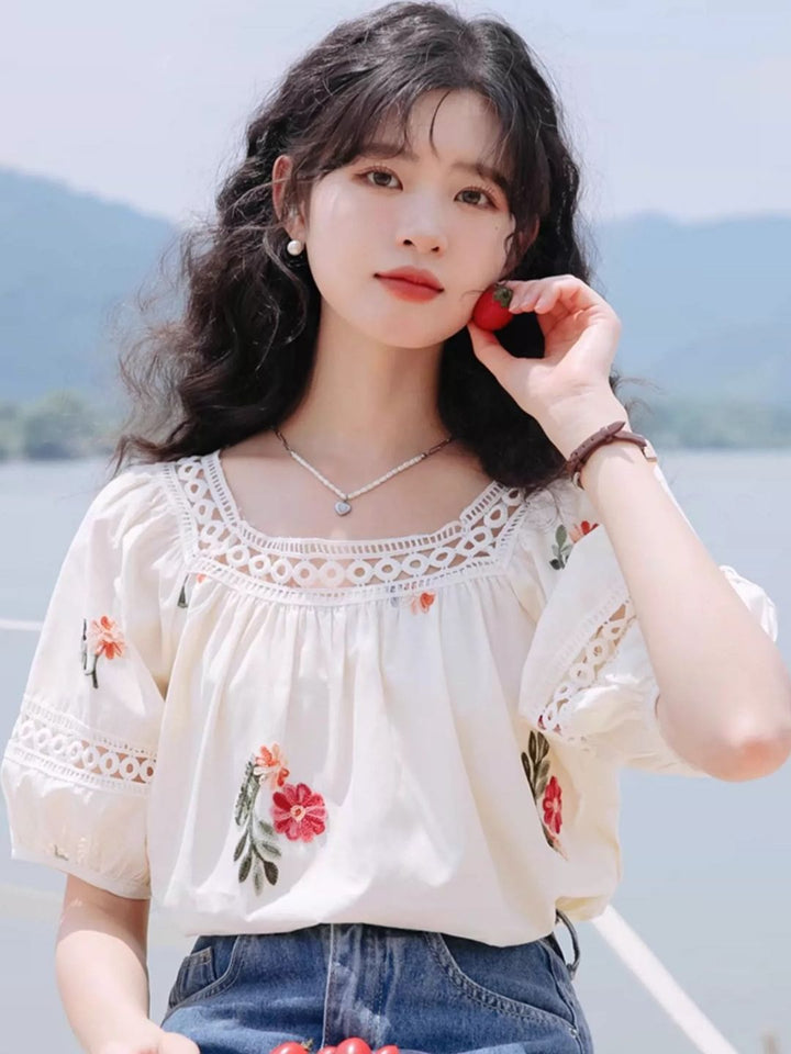 One Shoulder Loose Short Sleeve