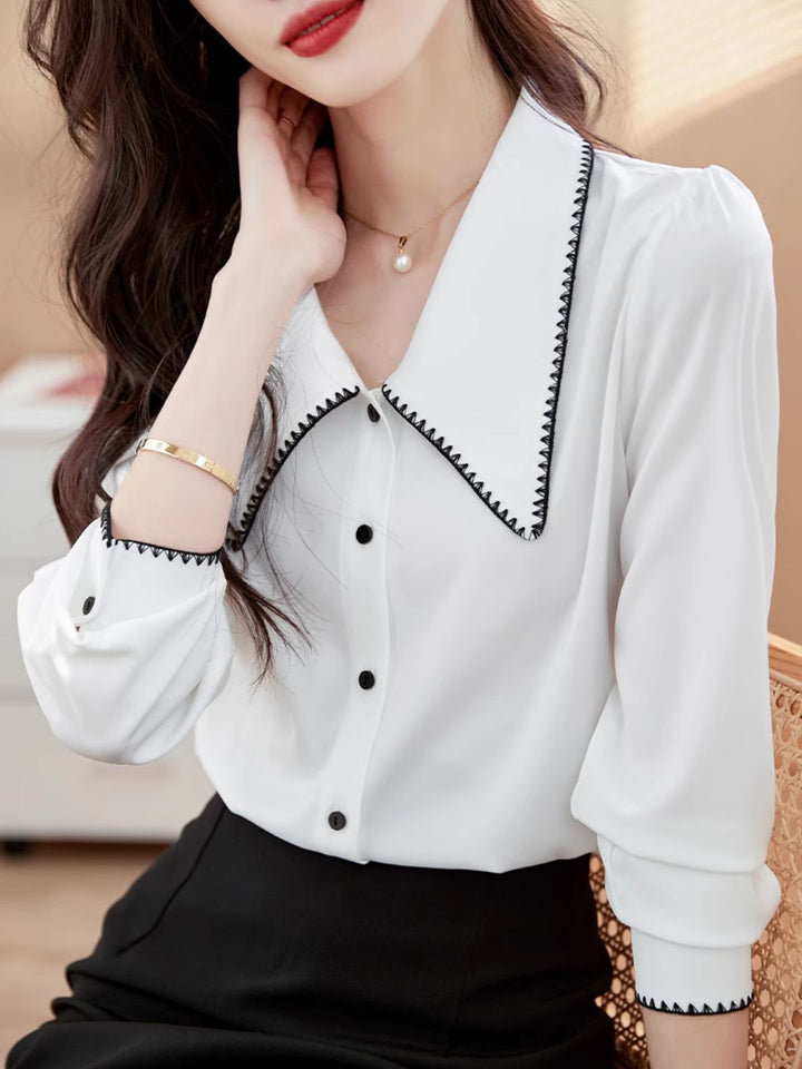 Lapel Chiffon Shirt