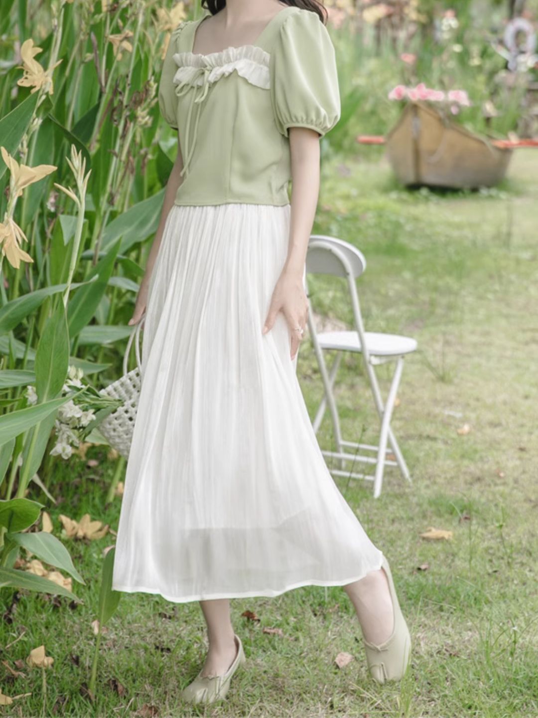 High Waist A-line Skirt