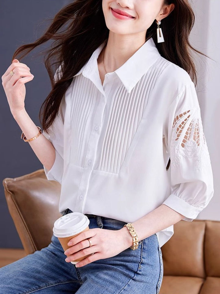 Lapel Chiffon Shirt
