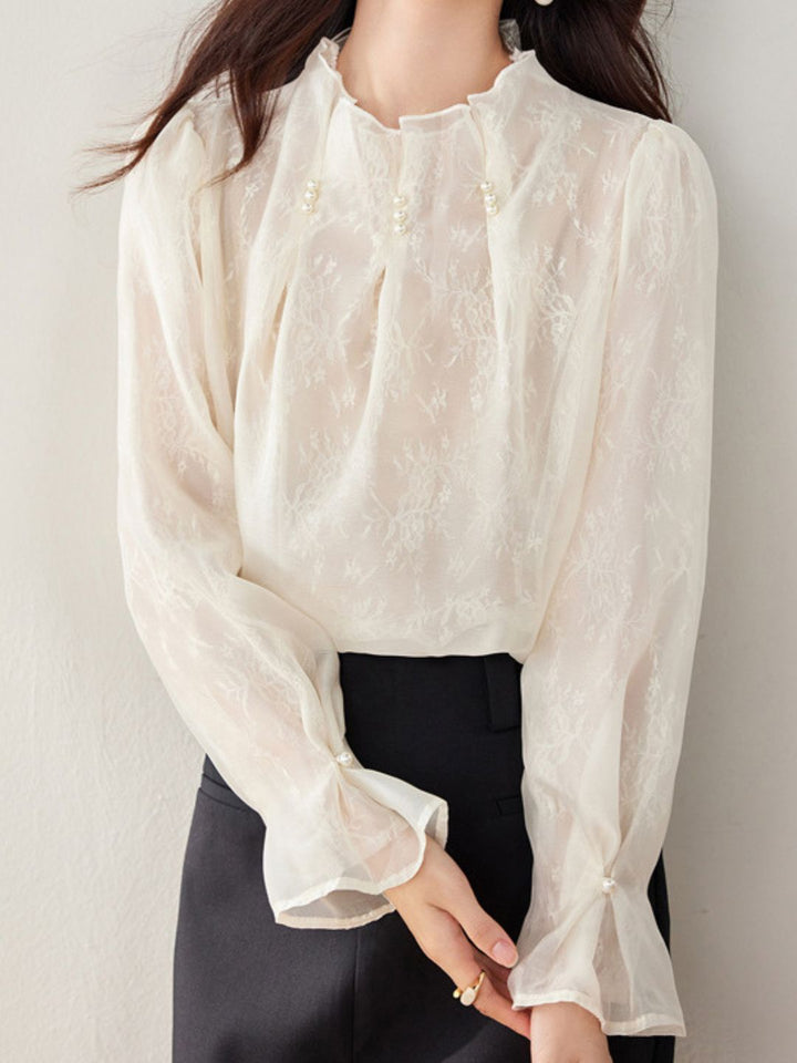 Pearl Pleated Chiffon Top